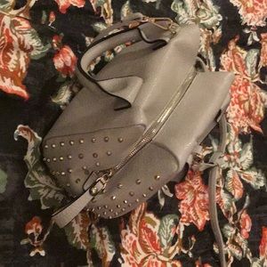 Light gray studded crossbody purse